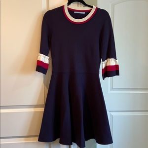 Gorgeous navy knit A Line dress